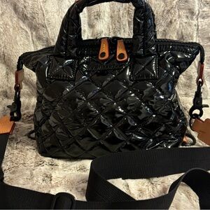 MZ Wallace MICRO SUTTON black lacquer bag.